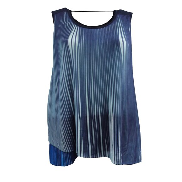 Women's Plus-Size Solid Adjustable Strap Rayon Camis Tank Top Clothing Blue 1X - Picture 1 of 5